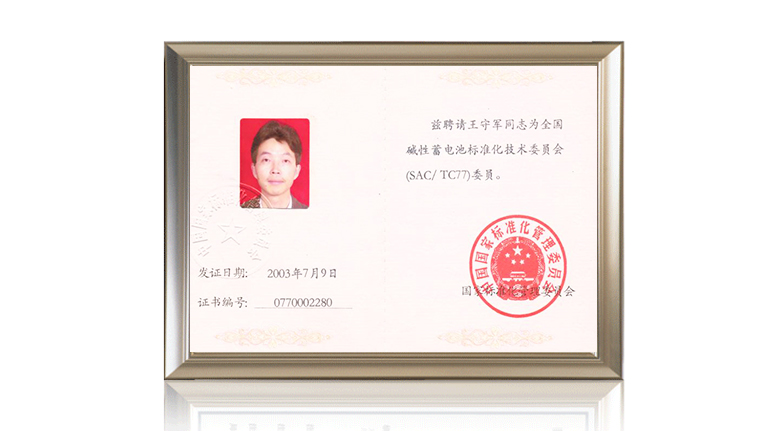 全國堿性蓄電池標(biāo)準(zhǔn)化技術(shù)委員會(huì)委員